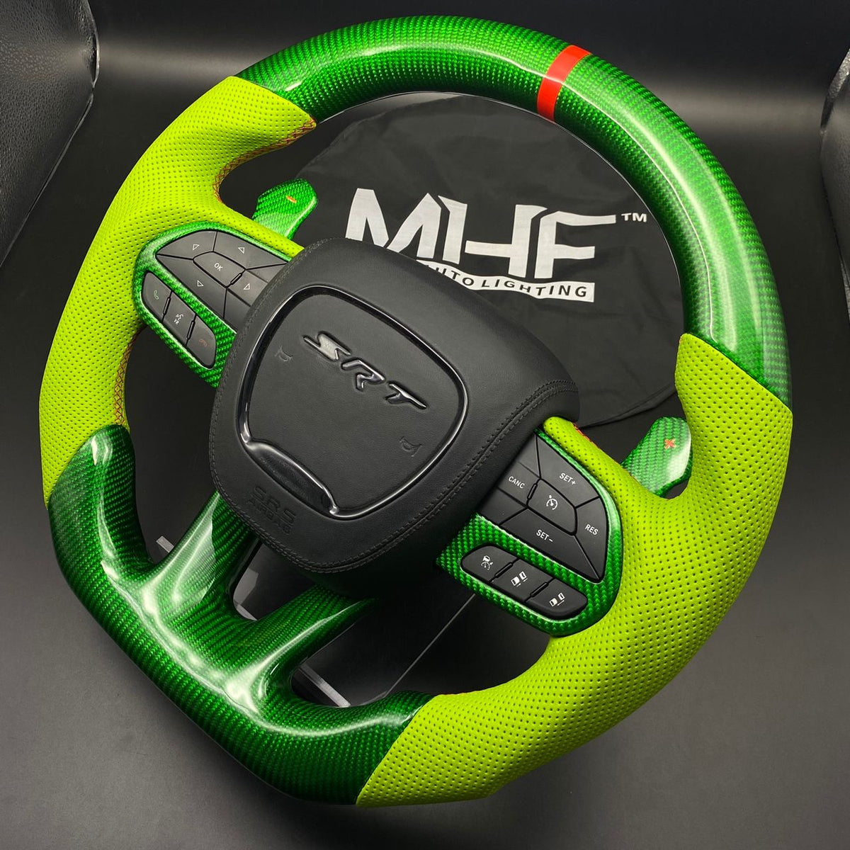 20142021 Green Carbon Hellcat SRT Steering Wheel MHFAutoLighting