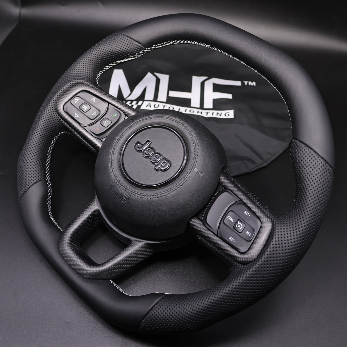 2018-2024 JT / JL Full Leather White Accent Wrangler Steering