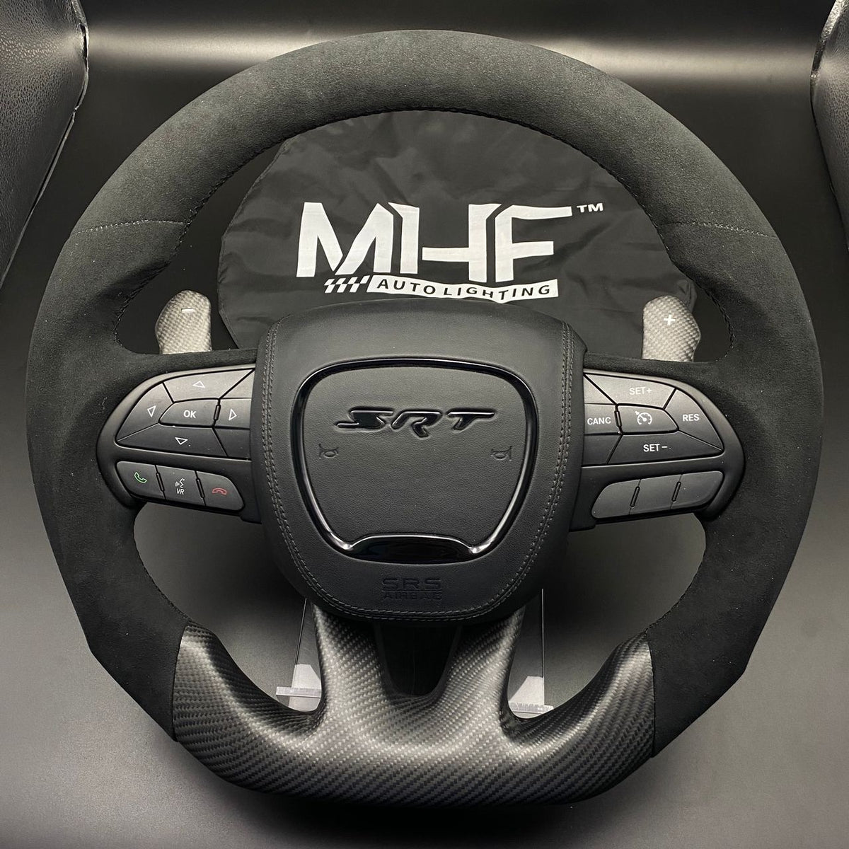 20142021 Matte Carbon Black Alcantara “SRT Demon Style” Steering Whee