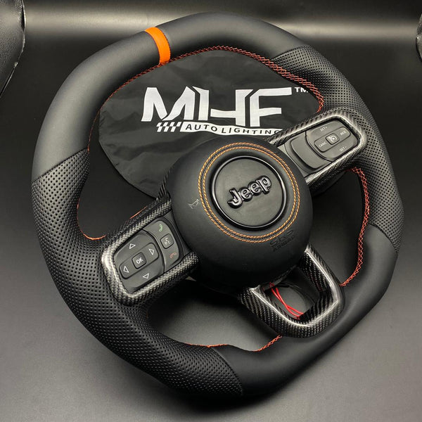 2018-2024 JT / JL “Orange” Gloss Carbon Jeep Wrangler Steering Wheel