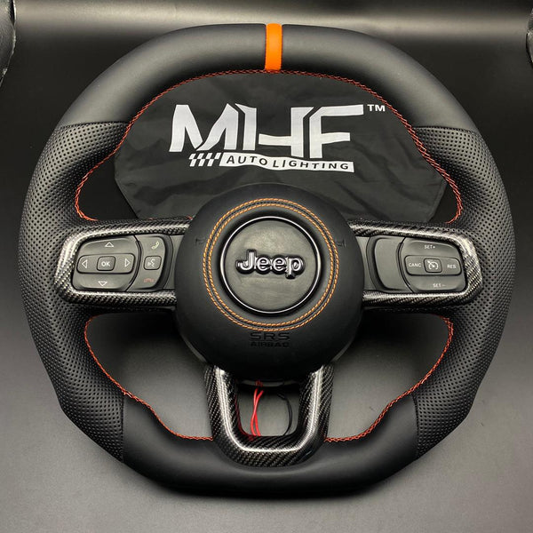 2018-2024 JT / JL “Orange” Gloss Carbon Jeep Wrangler Steering Wheel