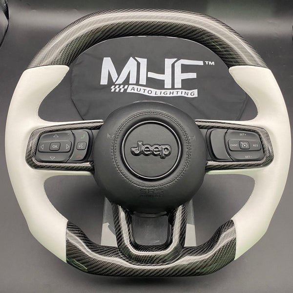 2018-2022 JT / JL “Smooth White Leather” Jeep Wrangler Steering Wheel
