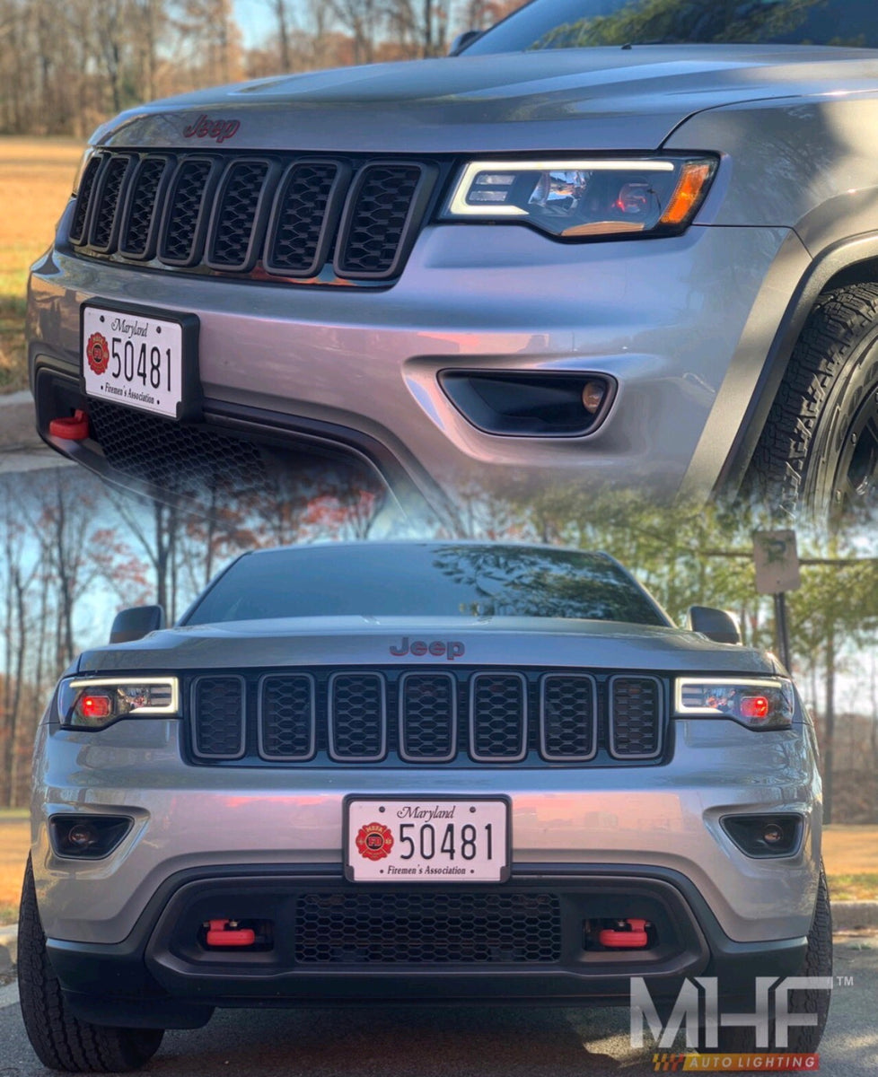 2017 2021 Jeep Grand Cherokee Black Projector switchback headlights