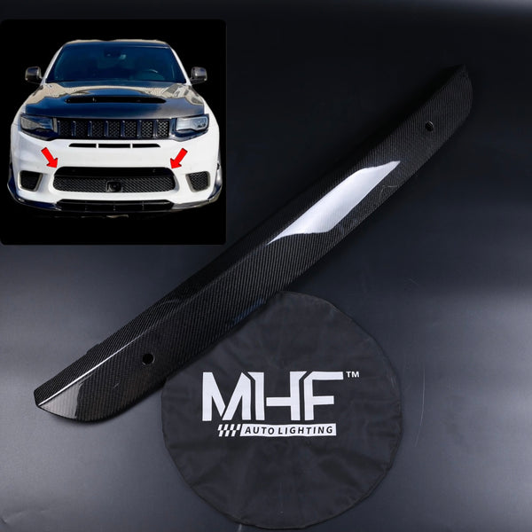 2017-2021 JEEP GRAND CHEROKEE FRONT BUMPER CARBON FASCIA APPLIQUE
