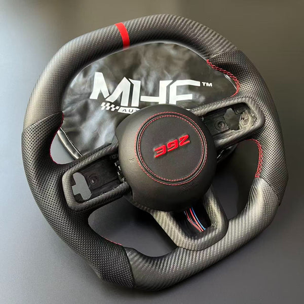 2018-2024 JT / JL Black Accent Matte Carbon Jeep 392 Wrangler Steering Wheel