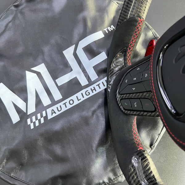 2018-2021 Gloss Carbon Dodge Hellcat Red Accent Steering Wheel