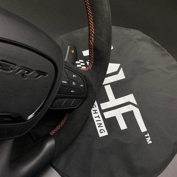 2014-2021 Black Alcantara Matte Orange Accent SRT Steering Wheel