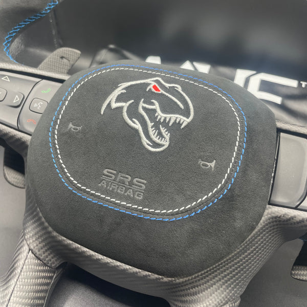 2021+ Dodge RAM Carbon Blue Lunar Accent “TRX” Alcantara Steering Wheel
