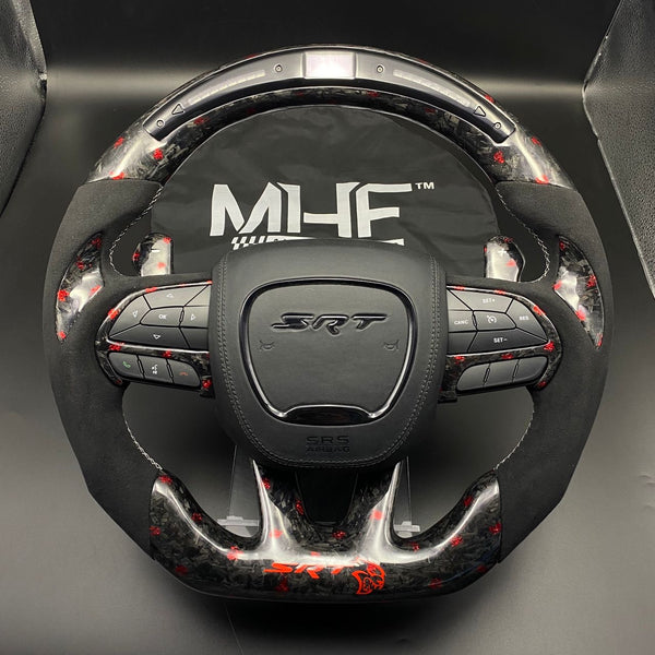 2015 -2021 Forged Carbon Red Accent Steering Wheel