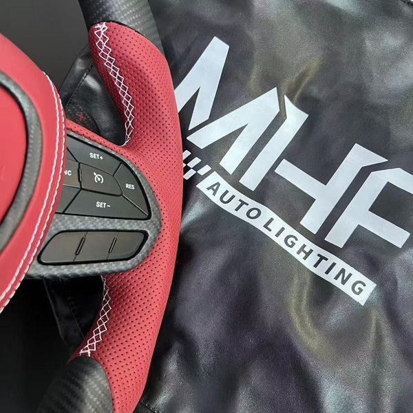 2018-2023 Matte Carbon SRT White Accent Demon 170 Steering Wheel