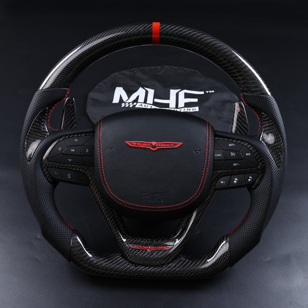 2014-2021 Jeep Grand Cherokee “TrailHawk” Red Accent Carbon Steering Wheel WK2