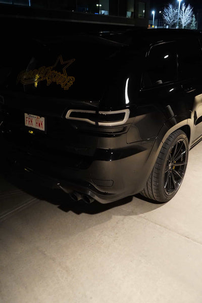 Clear LED Tail Lamps Painted Gloss Black Design 2014-2021 Jeep WK2