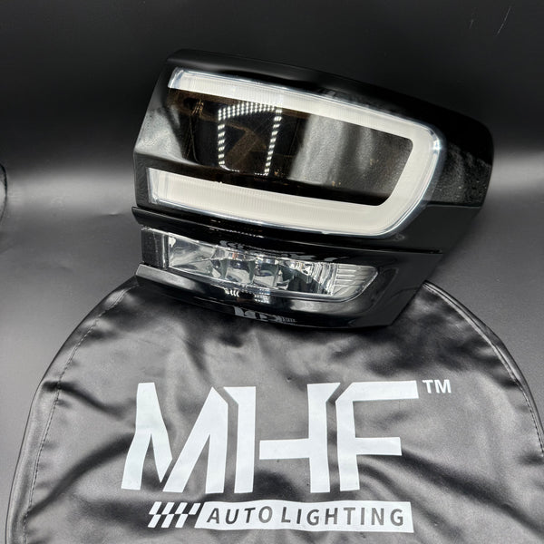 Clear LED Tail Lamps Painted Gloss Black Design 2014-2021 Jeep WK2