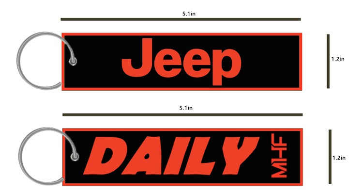 Red Jeep Daily Key Tag