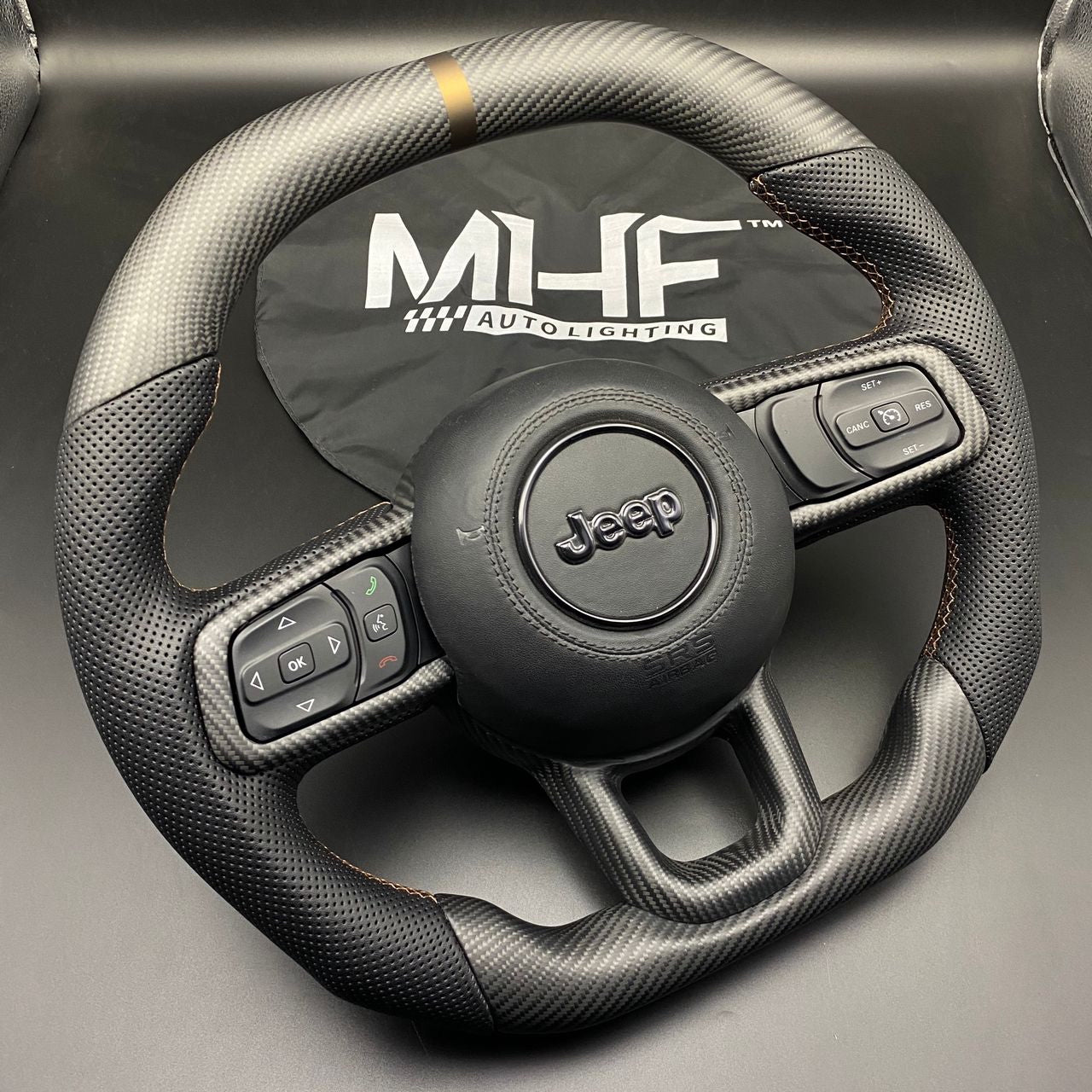 2018+  JL Matte Carbon / Bronze” Jeep Wrangler Steering Wheel