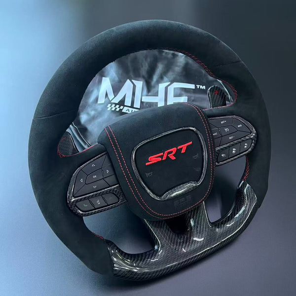 2014-2021 Carbon SRT Alcantara RED Accent TrackHawk Steering Wheel