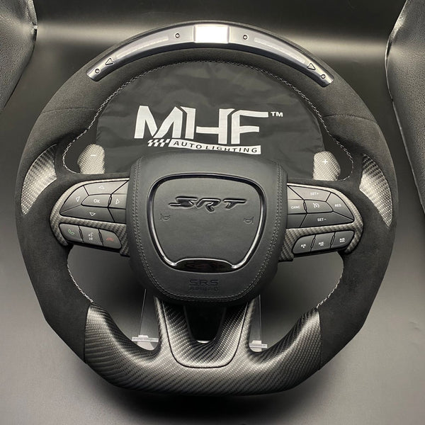 2014-2021 Carbon Jeep / Dodge SRT Matte Carbon Alcantara Accent Steering Wheel