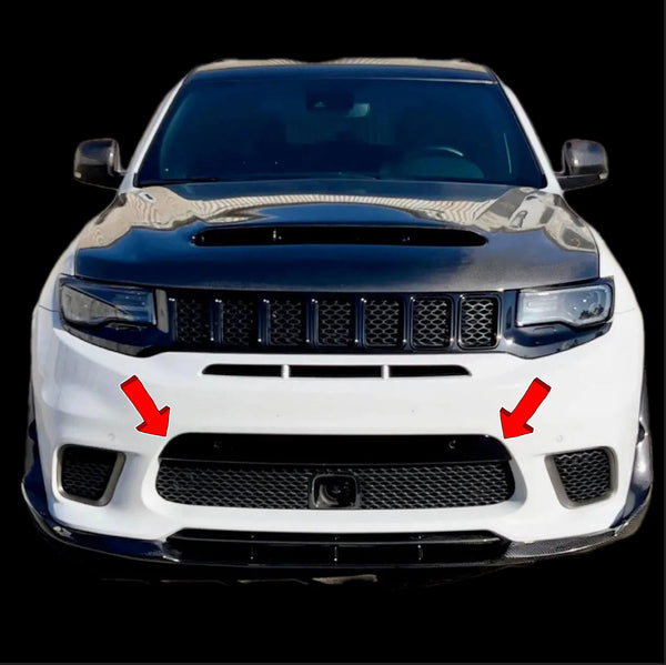 2017-2021 JEEP GRAND CHEROKEE FRONT BUMPER CARBON FASCIA APPLIQUE