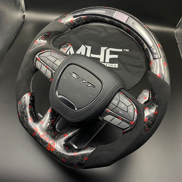 2015 -2021 Forged Carbon Red Accent Steering Wheel