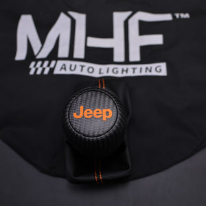 2018-2024 Jeep Wrangler Matte Black Carbon Orange Accent Stitching Custom Shifter