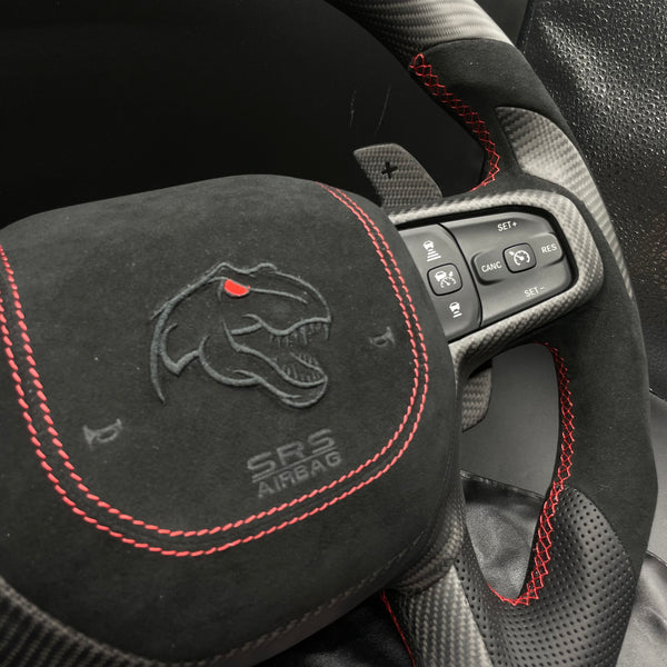 2021-2023 Dodge RAM Carbon Alcantara Red Accent “TRX” Steering Wheel