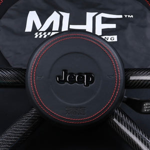 2007-2010 JK Jeep Wrangler Red Stitch Smooth Leather Airbag Cover
