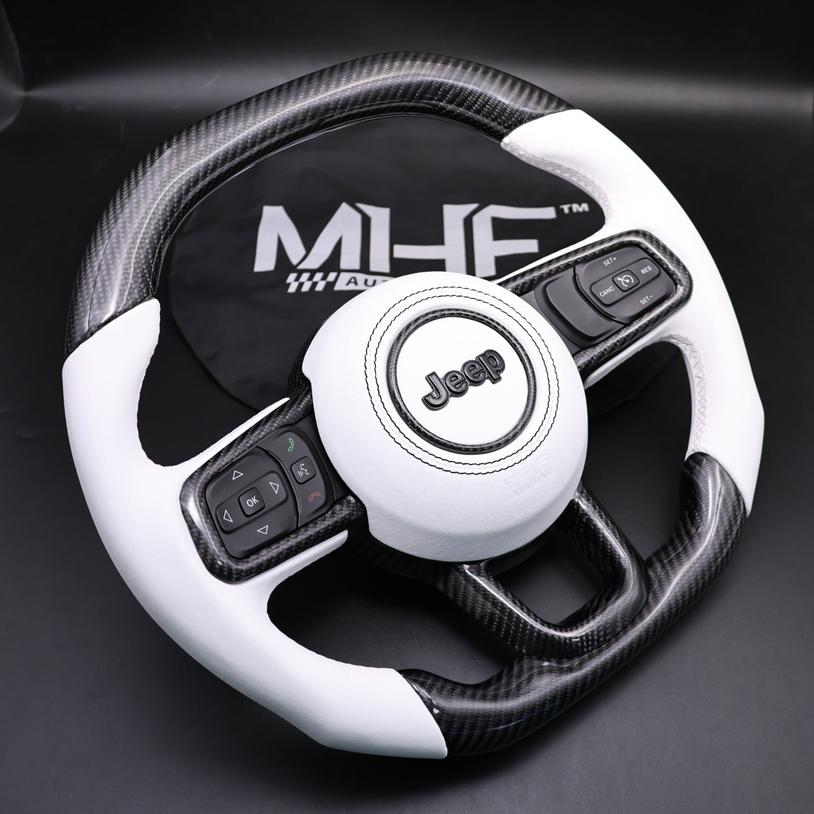 2018-2024 JT / JL “White Leather Jeep Wrangler Steering Wheel