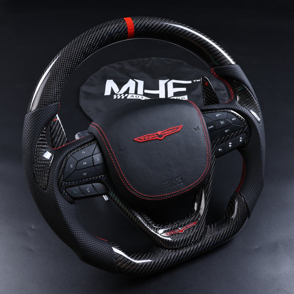 2014-2021 Jeep Grand Cherokee “TrailHawk” Red Accent Carbon Steering Wheel WK2