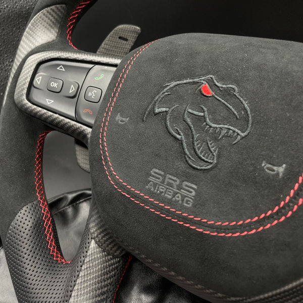2021-2023 Dodge RAM Carbon Alcantara Red Accent “TRX” Steering Wheel