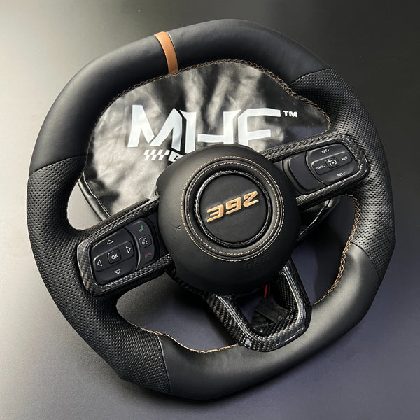 2018+ 392 Bronze Accent Gloss Carbon Jeep Wrangler Steering Wheel