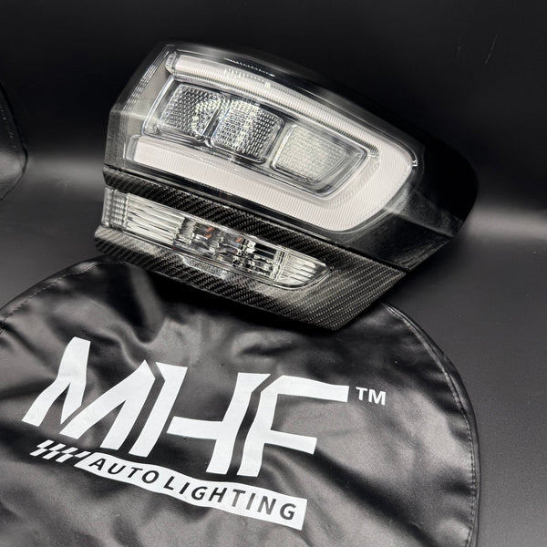 Clear LED Tail Lamps Painted Gloss Black Design 2014-2021 Jeep WK2