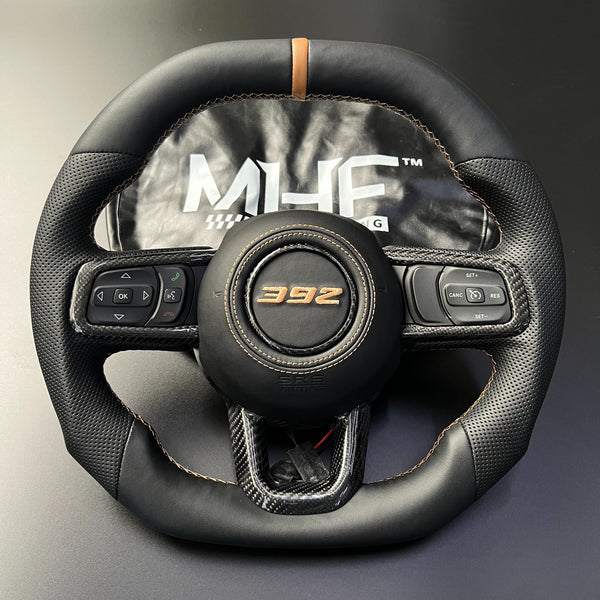 2018+ 392 Bronze Accent Gloss Carbon Jeep Wrangler Steering Wheel