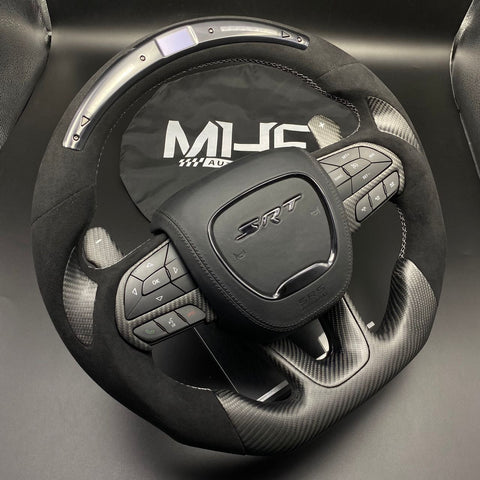 2014-2021 Carbon Jeep / Dodge SRT Matte Carbon Alcantara Accent Steering Wheel