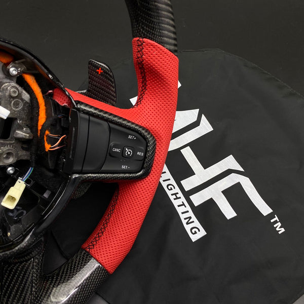 2021+ Dodge RAM Gloss Carbon Red Accent “TRX” Leather Steering Wheel