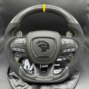 2018-2020 Carbon “Track Series” Yellow Accent TrackHawk Steering Wheel