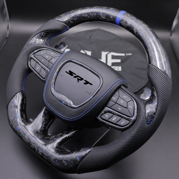 2014-2021 Forged Blue Accent Carbon SRT Dodge Steering Wheel