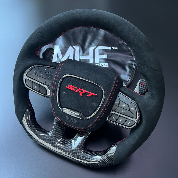 2014-2021 Carbon SRT Alcantara RED Accent TrackHawk Steering Wheel