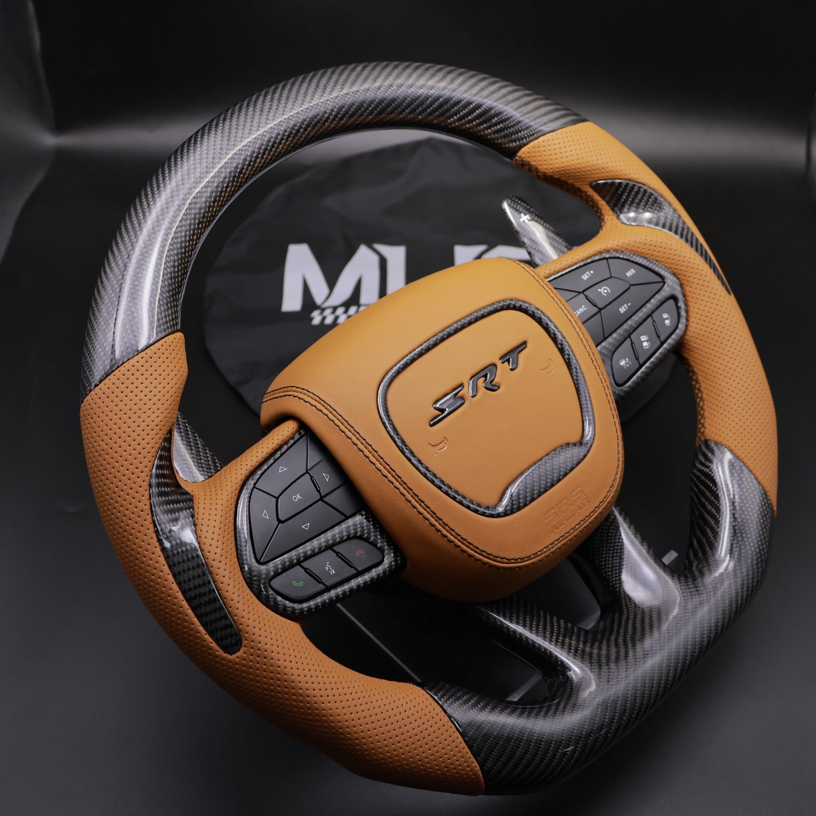 2014-2021 Brown leather black  Accent SRT Steering Wheel