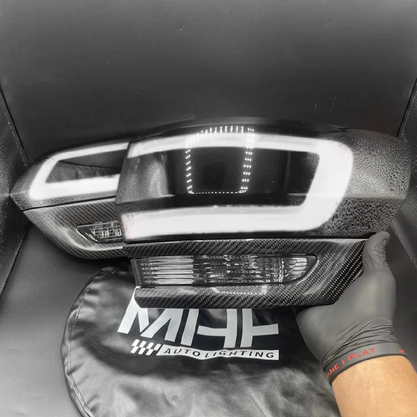 Clear LED Tail Lamps Painted Gloss Black Design 2014-2021 Jeep WK2