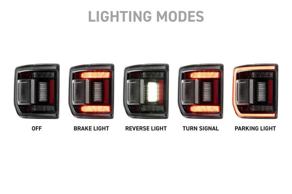 JEEP GLADIATOR JT (2020+) XB LED LOW PROFILE TAIL LIGHTS (SMOKED) or (RED)