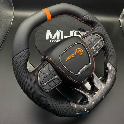 2014-2021 Forged Orangle Flake Carbon SRT Dodge Steering Wheel