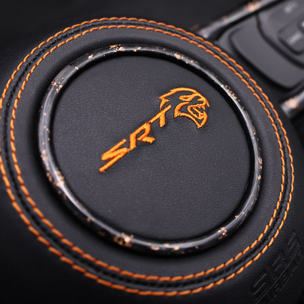 2018+ JT / JL “Orange Accent Forged Carbon” Jeep Wrangler Steering Wheel