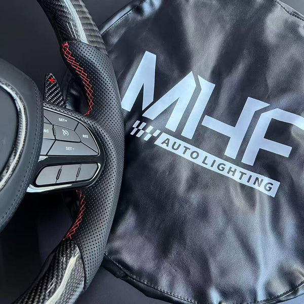 2018-2021 Carbon “Track Series” Red Accent Black Gloss TrackHawk Steering Wheel
