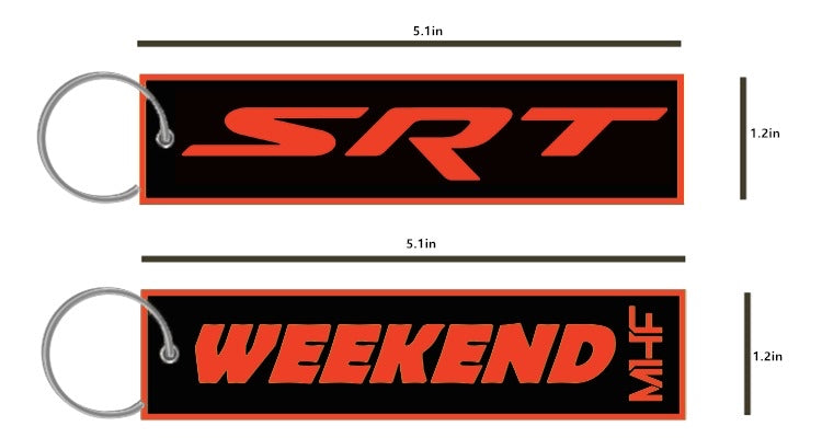 Red WEEKEND SRT Key Tag