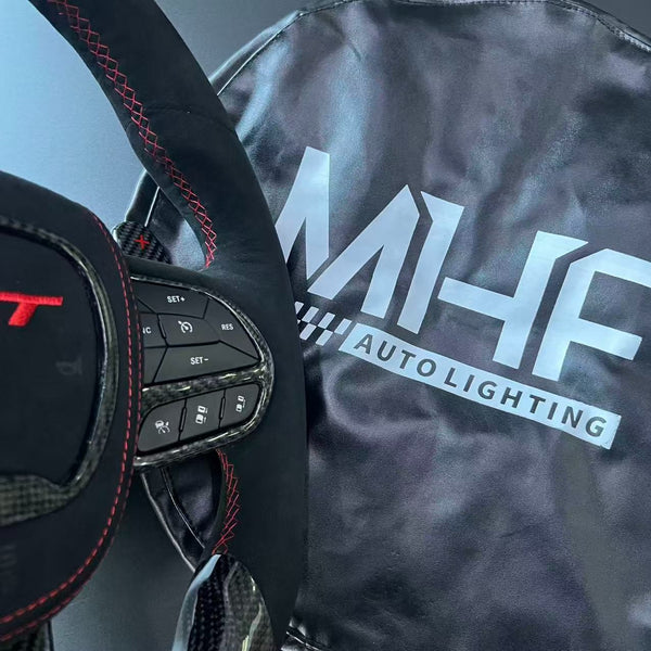 2014-2021 Carbon SRT Alcantara RED Accent TrackHawk Steering Wheel