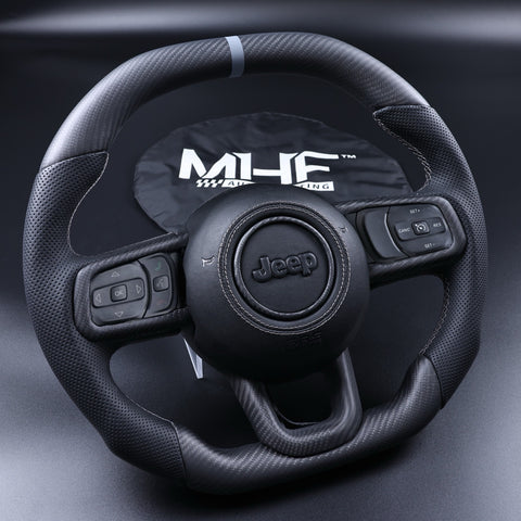 2018+ JT / JL “LT DIESEL” Accent Matte Carbon Jeep Wrangler Steering Wheel