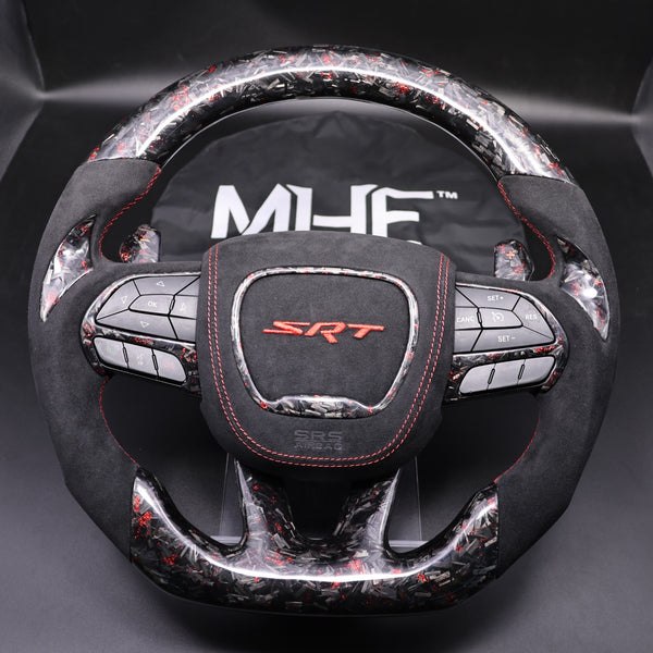 2014-2021 Forged Carbon Red Flake Alcantara SRT Steering Wheel