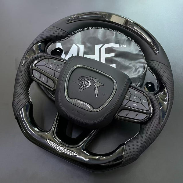 2018-2021 White Accent Black Gloss TrackHawk Steering Wheel