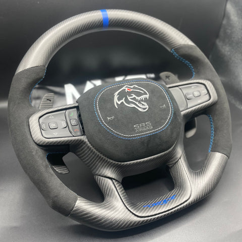 2021+ Dodge RAM Carbon Blue Lunar Accent “TRX” Alcantara Steering Wheel