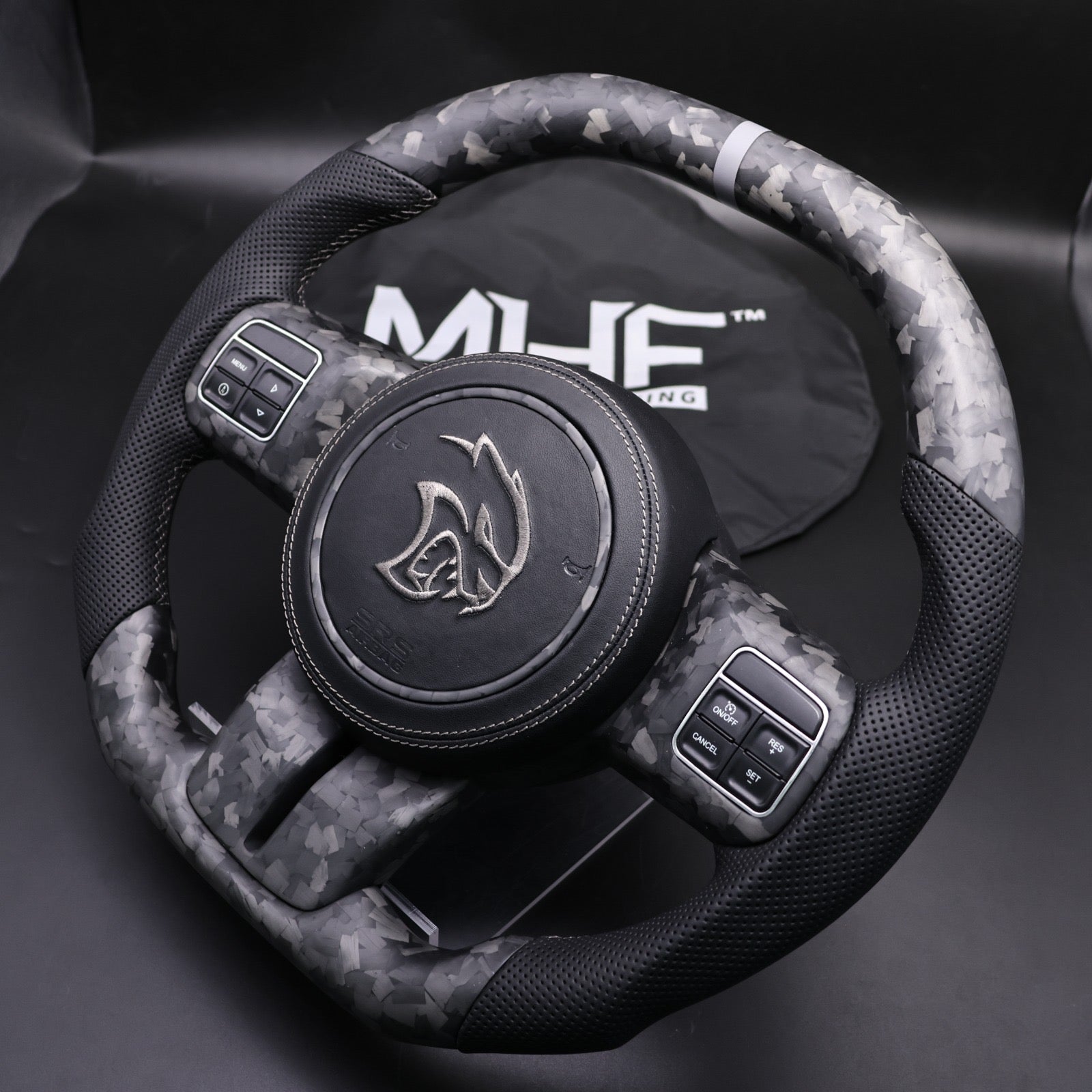 RIM.ARK ◌ leather like JK 2011-2017 JK Wrangler Forged Carbon Black Leather Grey